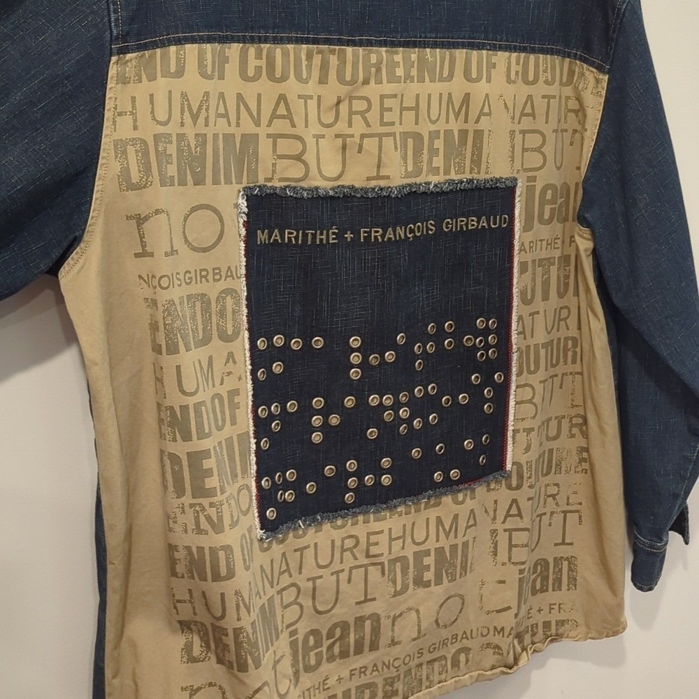 Marithe Francois Girbaud Indigo Denim Shirt Button Front size XL Human Nature - Picture 5 of 8